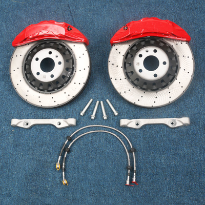 Rote 6 Topf-Bremsselbsttasterzirkel 9N mit 380x36mm bohrten gerillte Diskette für Audi Brake Calipers